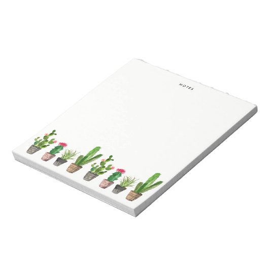 Waterverf Potlood Succulents and Cactus Custom Notitieblok (Linkerzijde)