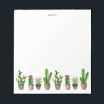 Waterverf Potlood Succulents and Cactus Custom Notitieblok<br><div class="desc">Een kleurrijk en griezelig notitieblok met waterverf potten sachels en cactus. Dit zal een perfect vrouwelijk accent zijn voor je kantoor.</div>