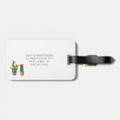 Waterverf Potlood Succulents Monogram Bagagelabel (Achterkant horizontaal)