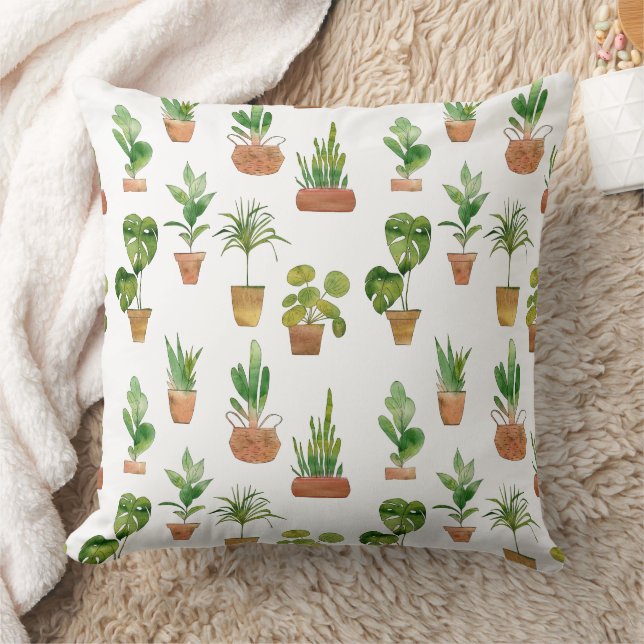 Waterverf Potplanten Patroon Kussen (Deken)