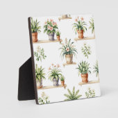 Waterverf Potplanten Plank Patroon Fotoplaat (Voorkant)