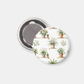 Waterverf Potplanten Plank Patroon Magneet (Voorkant / Achterkant)