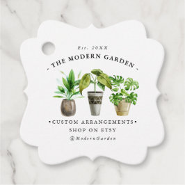 Waterverf Potplanten | Zakelijke Hang Tag Bedankjes Labels