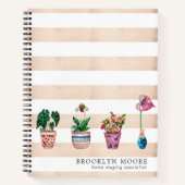 Waterverf Potted Plant Personalized Journal Notitieboek (Voorkant)