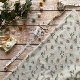 Waterverf Potted Planten Pattern Fabric Stof