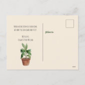 Waterverf Potted Planten We hebben nieuwe startpun Feestdagenkaart (Achterkant)