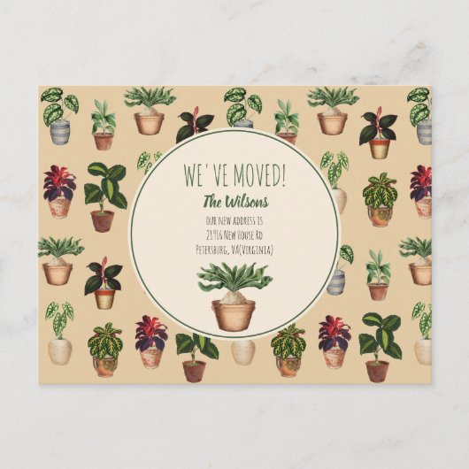 Waterverf Potted Planten We hebben nieuwe startpun Feestdagenkaart (Voorkant)