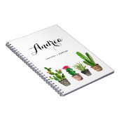 Waterverf Potted Succulents Gepersonaliseerd Notit Notitieboek (Rechterzijde)