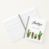 Waterverf Potted Succulents gepersonaliseerd Notitieboek (Binnen)