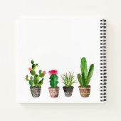 Waterverf Potted Succulents gepersonaliseerd vierk Notitieboek (Achterkant)