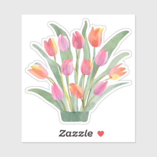 Waterverf Pottulpen Waterdicht Sticker (Vel)