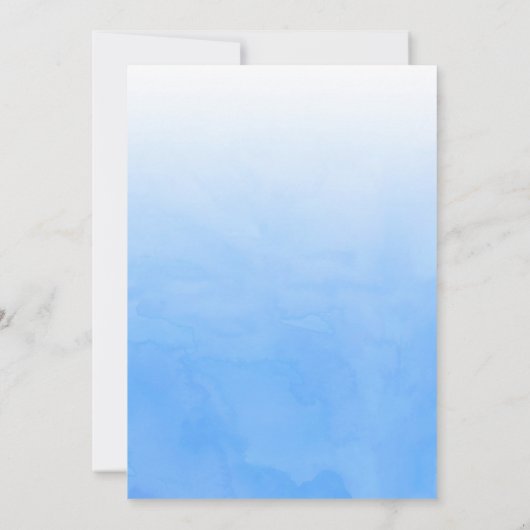Waterverf Powder Blue Ombre Kaart (Achterkant)