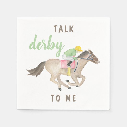 Waterverf praat derby met mij paardenrennen servet (Voorkant)