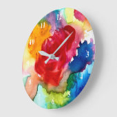 Waterverf prachtige abstracte roos kunst grote klok (Hoek)