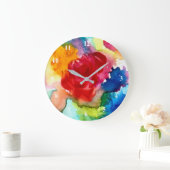 Waterverf prachtige abstracte roos kunst grote klok (Huis)