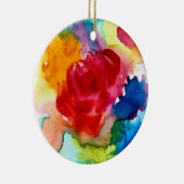 Waterverf prachtige abstracte roos kunst keramisch ornament (Rechts)