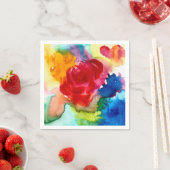 Waterverf prachtige abstracte roos kunst servet (Insitu)