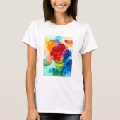Waterverf prachtige abstracte roos kunst t-shirt (Voorkant)