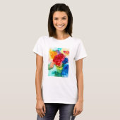 Waterverf prachtige abstracte roos kunst t-shirt (Voorkant volledig)