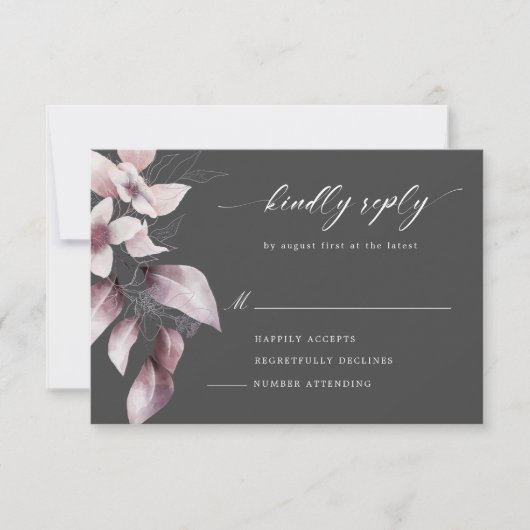 waterverf prachtige herfst floral RSVP-kaart RSVP Kaartje (Voorkant)