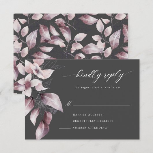 waterverf prachtige herfst floral RSVP-kaart RSVP Kaartje (Voorkant / Achterkant)