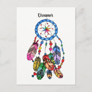Waterverf prachtige regenboogdroomvanger briefkaart