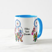 Waterverf prachtige regenboogdroomvanger mok (Voorkant rechts)