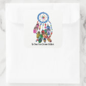 Waterverf prachtige regenboogdroomvanger vierkante sticker (Tas)