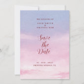 Waterverf prachtige Sunset bruiloft Save the date Kaart (Voorkant)