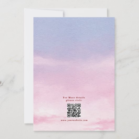 Waterverf prachtige Sunset bruiloft Save the date Kaart (Achterkant)