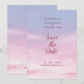 Waterverf prachtige Sunset bruiloft Save the date Kaart (Voorkant / Achterkant)