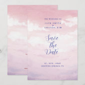 Waterverf prachtige Sunset bruiloft Save the date Kaart (Voorkant / Achterkant)