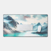 Waterverf Prachtige turquoise gletsjermeren Bureaumat (Keyboard & Muis)