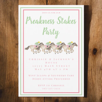 Waterverf Preakness Stakes Party Paardenrennen Kaart