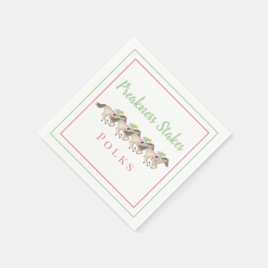 Waterverf Preakness Stakes Party Paardenrennen Servet (Hoek)