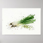 Waterverf, prei keukenkunst poster (Voorkant)
