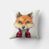 Waterverf Preppy Fox Kussen (Achterkant)