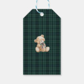 Waterverf preppy geruite teddybeer babyshower Cadeaulabel (Achterkant)