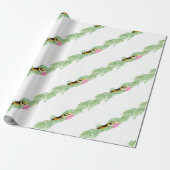 Waterverf Preppy Luipaard Slinger Kerstmis Cadeaupapier (Uitgerold)