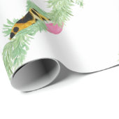 Waterverf Preppy Luipaard Slinger Kerstmis Cadeaupapier (Rol Hoek)