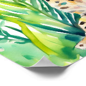 Waterverf Preppy Palm Beach Cheetah in Flowers Poster (Hoek)