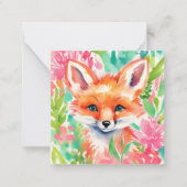 Waterverf Preppy Palm Beach Fox in Flowers Cadeau Notitiekaartje (Voorkant)
