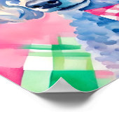 Waterverf Preppy Palm Beach Gingham Poodle Dog Poster (Hoek)