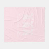 Waterverf Preppy Pink Gingham Bow Fleece Deken (Voorkant (Horizontaal))