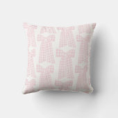 Waterverf Preppy Pink Gingham Bow Kussen (Achterkant)