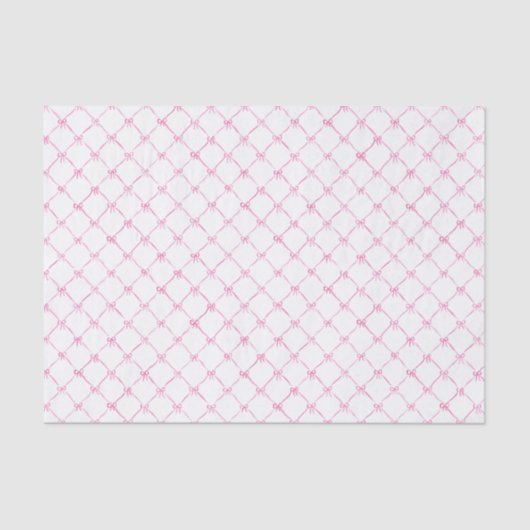 Waterverf Preppy roze lintpatroon Tissuepapier (Voorkant)