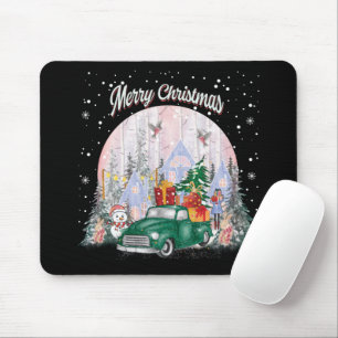 Waterverf pretkerst, auto met cadeaus muismat