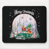 Waterverf pretkerst, auto met cadeaus muismat (Voorkant)