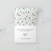 Waterverf Prettig Kerst Script Botanisch    Feestdagen Kaart (Binnen)