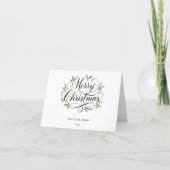 Waterverf Prettig Kerst Script Botanisch    Feestdagen Kaart (Voorkant)